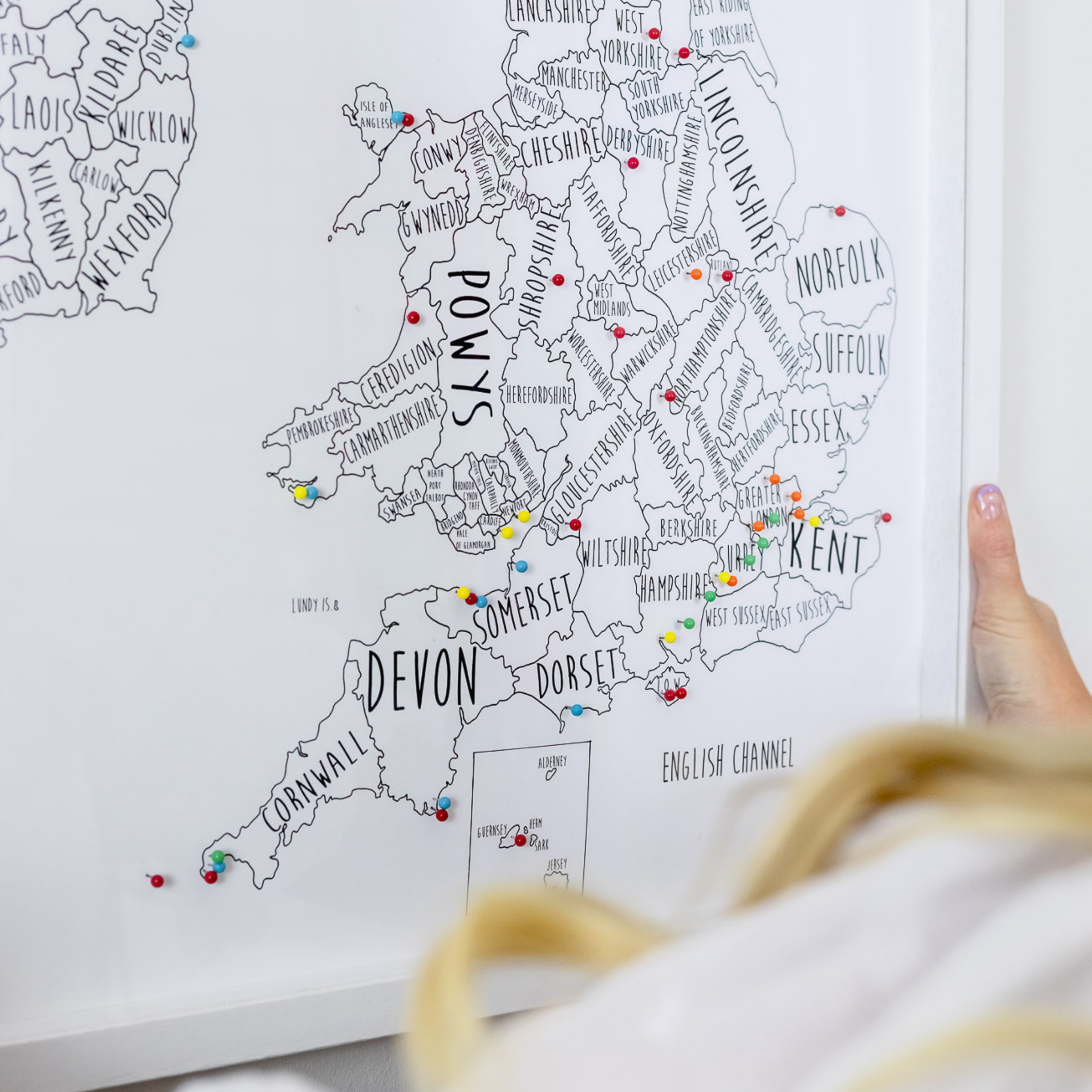 Louisa　Pin　Board　Map　–　Ireland　Personalised　Britain　Great　Elizabeth